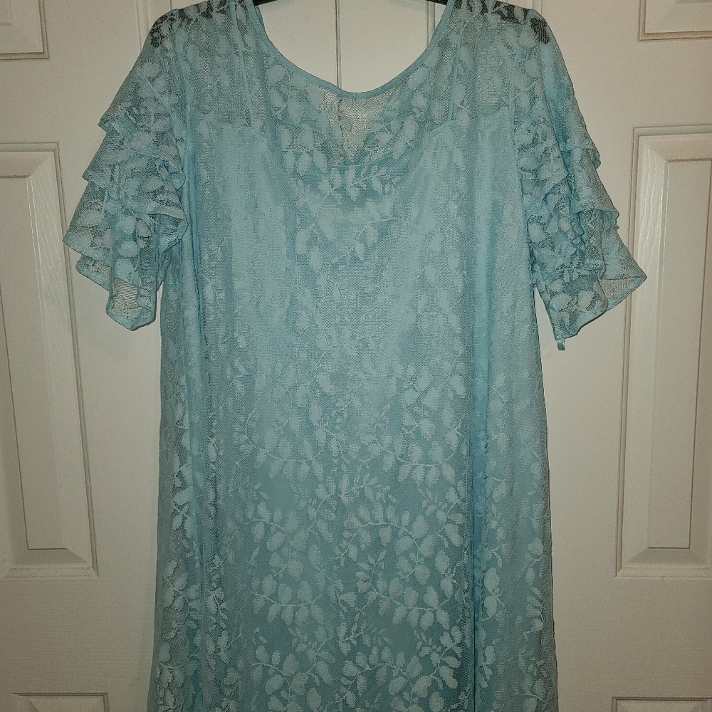 Lane Bryant Lace Dress with Flutter Sleeves